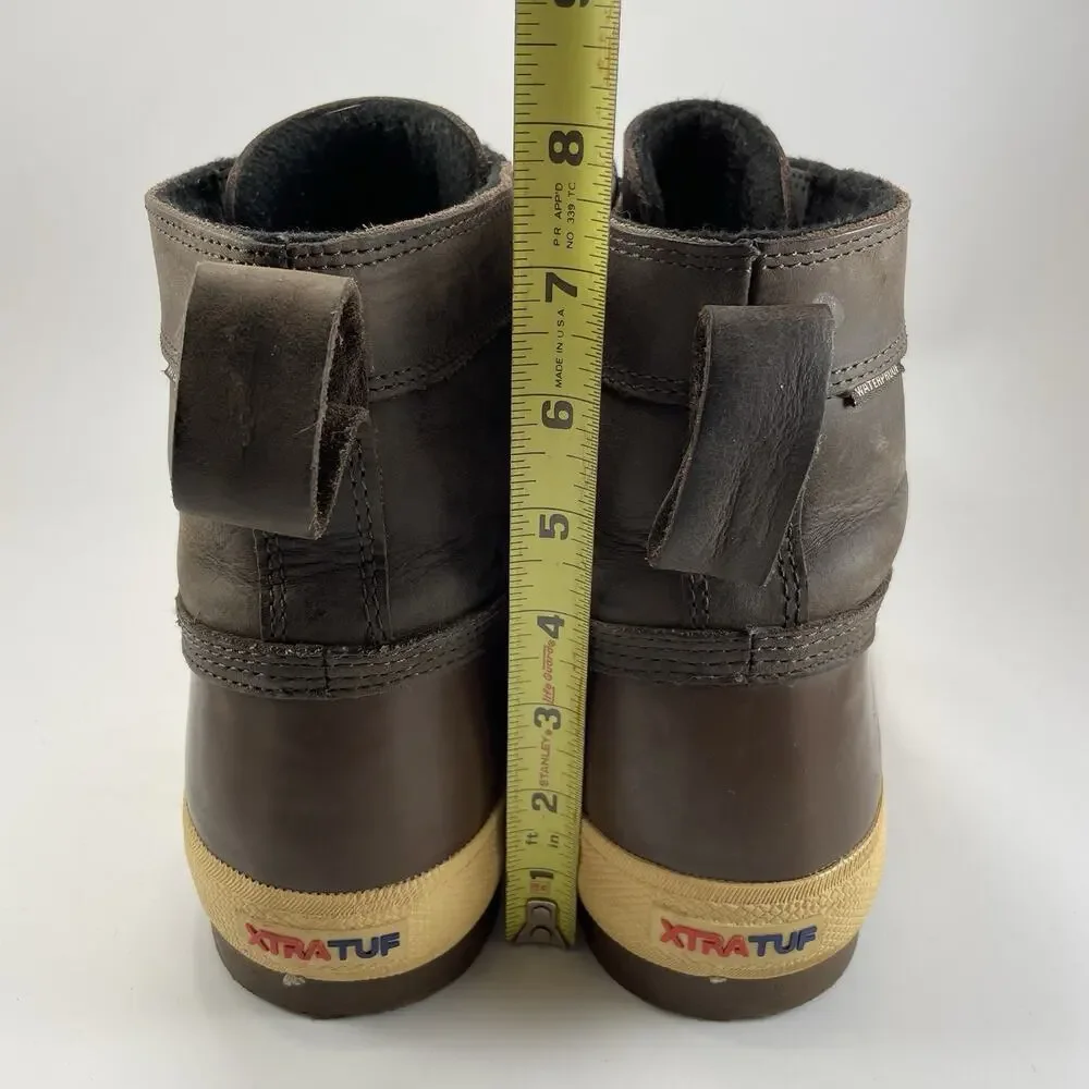 Xtratuf Legacy Lace Boots Mens Size 10 Leather Upper Waterproof Rubber Lower